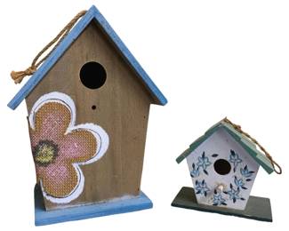 1546 - 2 Bird Houses - 10 x 8 x 5