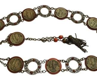 2071 - Asian Belt - 31" Long - Stones Missing
