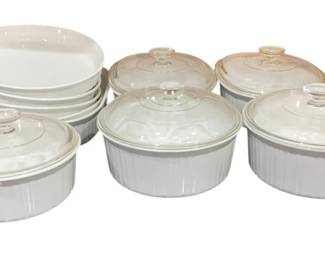 1085 - Corningware French White Stoneware w/ Lids