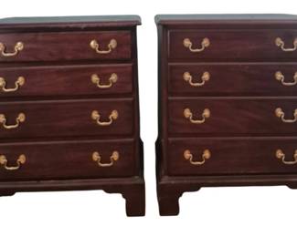 2031 - Pair of 4-Drawer Henkel Harris Nightstands (Description): 27 x 17 x 31 - tops show lots of wear