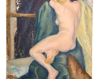 1404 - Oil on Canvas Nude Painting 20"x24.5"