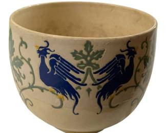 2766 - Chinese Phoenix Bird Incised Vase 5"x6" (Description): Chinese phoenix bird incised vase featuring  decorative phoenix motifs with scrolling  foliage design. Measures 5 inches by 6  inches.