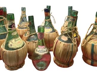 3178 - Lot of Assorted Wine Bottles - 12" Tall
