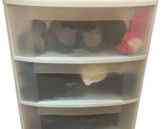 2172 - Sterilite Wide 3-Drawer Cart (wheels in drawer) (Description): 25 x 22 x 16 - w/ CONTENTS