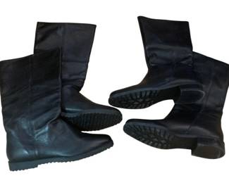 2194 - 2 Pairs of Black Leather boots, size 8.5 (Description): Naturalizer & L.J. Simone