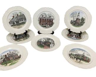 1651 - 8 Williamsburg VA Plates by Skinner - 10" Round
