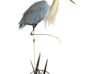 5532 - Metal Bird Statue Decor