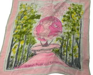 2299 - Vera Neumann 1965 World's Fair Scarf (Description): Measures 29 x 29