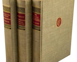 803 - 3 Classics Club Books Varying Dates (Description): A collection of three Classics Club books  from varying dates. The set includes classic  literary works published by the Classics Club  series, featuring matching cloth bindings  with decorative spine designs.