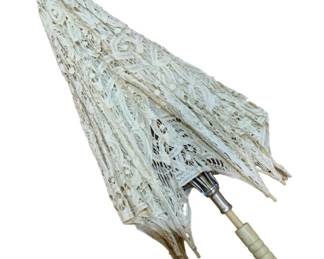 2144 - Vintage Lace Parasol (cream) - 25"