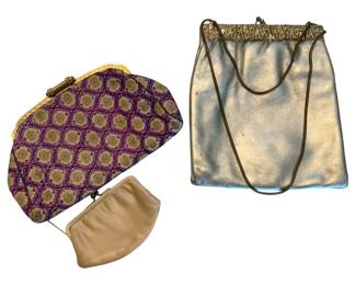 2077 - 2 Vintage Clutch Purses - 8 x 7