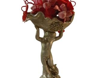 3049 - Cherub Flower Holder Decor - 18" Tall