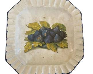 359 - Ceramica Due Torri Pasta Bowl 14"x14"x3" (Description): A large serving dish with a square form  featuring canted corners and a fluted rim.  The dish measures 14 inches by 14 inches by 3  inches.