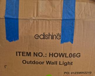 2828 - Edishine Outdoor Wall Light in Box (Description): Edishine outdoor wall light, model number  HOWL06G, in original box. Used as is electric/electronic/mechanical  item. No guarantee all components, untested.
