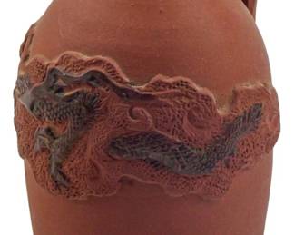64 - Painted Pottery Dragon Vase 3.5"