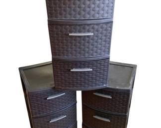 1660 - 3 Storage Drawer Tiered Containers (Description): 24 x 12.5 x 14.5