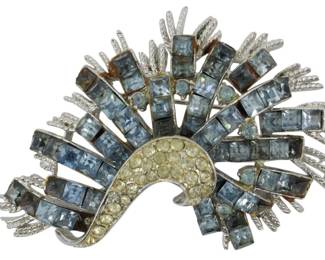 1917 - Vtg Rhinestone Brooch (Description): Vintage rhinestone brooch featuring  decorative stone accents in a striking  design.