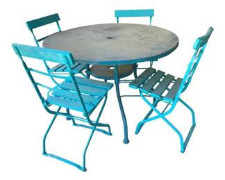 5506 - Patio Table & Chairs (Description): Table - 29 x 42 Chairs - 33 x 17 x 17
