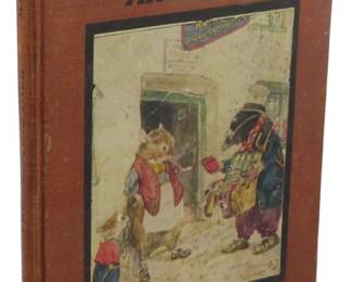 2520 - 1920 Edition Tony Twiddler His Tale (Description): 1920 edition of Tony Twiddler His Tale. This  vintage children's book features an  illustrated cover depicting anthropomorphic  animal characters in a charming street scene.  Part of The Bumpkin Books series.
