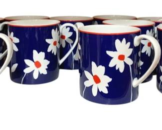 1113 - 10 Kate Spade for Lenox Coffee Mugs (Description): Wickford Collection, Belleville Pond
