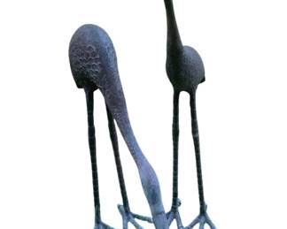 5533 - Pair of Metal Bird Statues - 34" Long