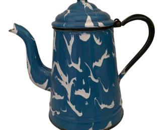 1602 - Vintage Enamel Coffeepot - 11" Tall