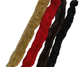 2104 - 4 Fur Scarves - 30" Long