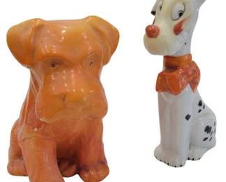 638 - 2 Vintage Japanese Ceramic Dog Figurines