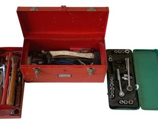 1522 - Vintage Toolbox w/ Contents - 10 x 20 x 9