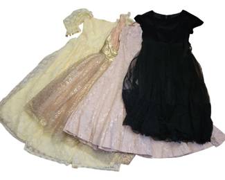 2244 - 4 Assorted Vintage 3/4 Length Gowns