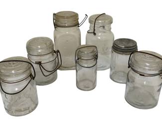 1630 - 7 Small Mason Jars - 8" Tall