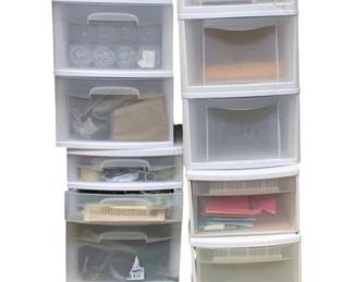 1566 - 4 Storage Container Drawers w/ Some Contents