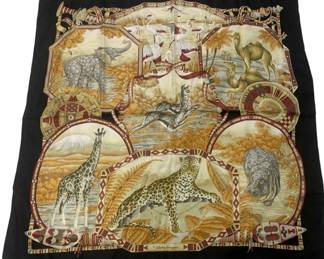 2293 - Salvatore Ferragamo Scarf (Description): Measures 34 x 35