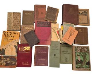 1452 - Vintage Books (Description): A collection of vintage books in various  sizes and bindings, featuring an assortment  of titles and subjects. The books display  characteristic aged covers and spines typical  of early to mid-twentieth century publications.