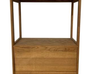 1563 - Mid-Century Tall Rolling Wine Bar (Description): 64" tall x 29.5" wide x 19.5" deep