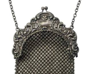 6 - Vintage Silver Mesh Handbag 6.5x3