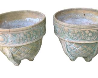5508 - 2 Ceramic Planters - 12 x 4