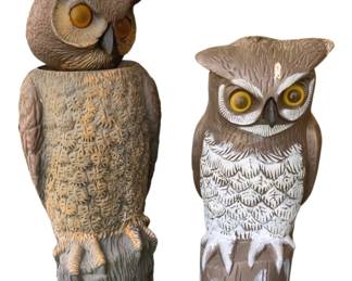5514 - 2 Owl Statues - 18" Tall
