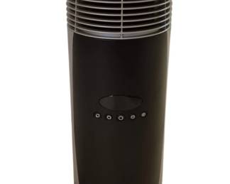 3732 - Lasko Tower Fan/Heater 22" (Description): Lasko tower fan and heater combination unit  in black. Features a cylindrical design with  a vented upper section and digital touch  controls on the front panel. Measures 22  inches tall. Used as is electric/electronic/mechanical  item. No guarantee all components, untested.