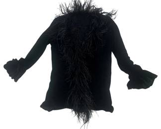 2267 - Handmade Feathered Cardigan (Description): Appears to be Medium