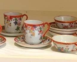 1063 - Group Lot of Satusuma Cups & Saucers