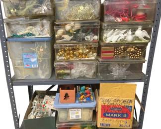3171 - 2 Shelf Lots of Assorted Christmas Items (Description): Shelf not included