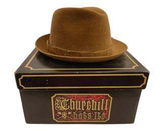 2147 - Churchill Ltd Men's Hat w/ hat box, size 7 1/8