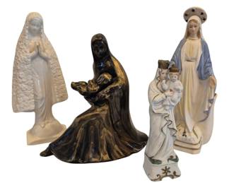 1468 - 4 Religious Figurines, 10" Tallest