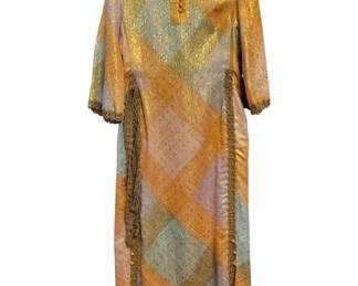 2236 - Vintage Dynasty Gown, size 12 (Description): Made in the British Crown Colony of Hong Kong