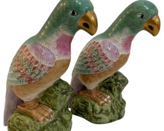 205 - Pair Parrot Figurines by Andrea Sadek - 10 x 5