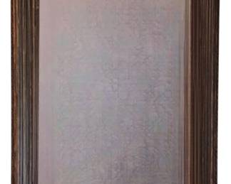 3720 - Vintage Wood Framed Wall Mirror 44"x32" (Description): A vintage wall mirror featuring a wooden  frame with a warm brown finish and  traditional molded profile.
