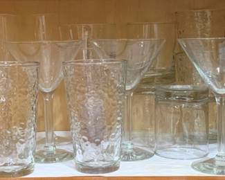 1110 - Shelf Lot of Stemware & Glasses