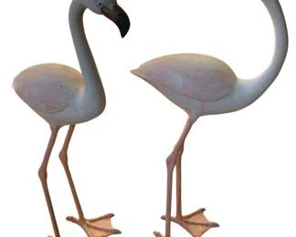 5007 - 2 Flamingo Statues - 28" Tall