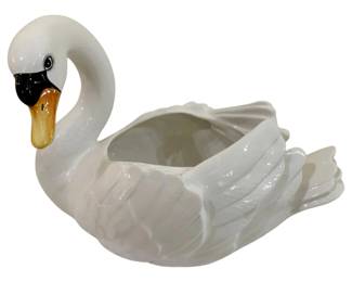 267 - Large Swan Ceramic Planter - 19 x 14